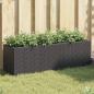 Preview: ARDEBO.de - Hochbeet mit 3 Fächern Schwarz 105x30x32 cm Poly Rattan