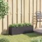 Preview: Hochbeet mit 3 Fächern Schwarz 105x30x32 cm Poly Rattan