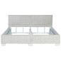 Preview: Bettgestell Grau Natur Rattan 160 x 200 cm