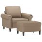 Preview: Sessel mit Hocker Cappuccino-Braun 60 cm Kunstleder