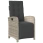 Preview: 5-tlg. Garten-Essgruppe mit Kissen Hellgrau Poly Rattan