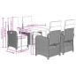 Preview: 5-tlg. Garten-Essgruppe mit Kissen Hellgrau Poly Rattan