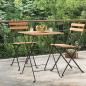 Preview: ARDEBO.de - Bistrotisch Klappbar 55x54x71 cm Massivholz Teak und Stahl