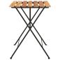 Preview: Bistrotisch Klappbar 55x54x71 cm Massivholz Teak und Stahl