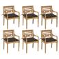 Preview: ARDEBO.de - Batavia-Stühle mit Kissen 6 Stk. Massivholz Teak
