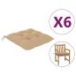 Preview: Stuhlkissen 6 Stk. Beige 50x50x7 cm Oxford-Gewebe