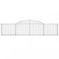 Preview: Gabionen mit Hochbogen 2 Stk. 300x30x60/80 cm Verzinktes Eisen