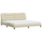 Preview: Bett mit Matratze Creme 200x200 cm Stoff