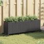 Preview: ARDEBO.de - Hochbeet mit Rollen & 3 Fächern Schwarz 107x32x38cm Poly Rattan