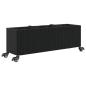 Preview: Hochbeet mit Rollen & 3 Fächern Schwarz 107x32x38cm Poly Rattan