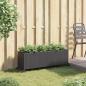 Preview: Hochbeet mit Rollen & 3 Fächern Schwarz 107x32x38cm Poly Rattan
