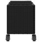 Preview: Hochbeet mit Rollen & 3 Fächern Schwarz 107x32x38cm Poly Rattan