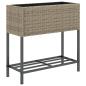 Preview: Hochbeete mit Ablage 2 Stk. Grau 70x28x70 cm Poly Rattan