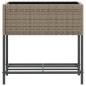 Preview: Hochbeete mit Ablage 2 Stk. Grau 70x28x70 cm Poly Rattan
