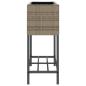 Preview: Hochbeete mit Ablage 2 Stk. Grau 70x28x70 cm Poly Rattan