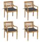 Preview: ARDEBO.de - Batavia-Stühle mit Kissen 4 Stk. Massivholz Teak