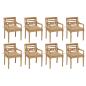 Preview: ARDEBO.de - Batavia-Stühle mit Kissen 8 Stk. Massivholz Teak