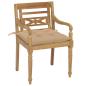 Preview: Batavia-Stühle mit Kissen 8 Stk. Massivholz Teak