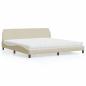 Preview: ARDEBO.de - Bett mit Matratze Creme 200x200 cm Stoff