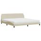 Preview: Bett mit Matratze Creme 200x200 cm Stoff