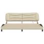 Preview: Bettgestell mit LED ohne Matratze Creme 200x200 cm Stoff