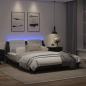 Preview: Bettgestell mit LED Weiß und Schwarz 160x200 cm Kunstleder