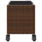 Preview: Pflanzkübel mit Rollen 2 Stk. Braun 107x32x38 cm Poly Rattan