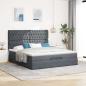 Preview: Ottoman-Bett mit Matratzen Dunkelgrau 160x200 cm Samt