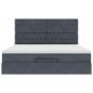 Preview: Ottoman-Bett mit Matratzen & LEDs Dunkelgrau 160x200 cm Samt