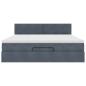 Preview: Ottoman-Bett mit Matratze Dunkelgrau 160x200 cm Samt