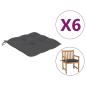 Preview: Stuhlkissen 6 Stk. Anthrazit 50x50x7 cm Oxford-Gewebe