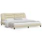 Preview: ARDEBO.de - Bettgestell ohne Matratze Creme 200x200 cm Stoff