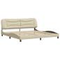 Preview: Bettgestell ohne Matratze Creme 200x200 cm Stoff