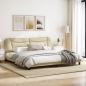 Preview: Bettgestell ohne Matratze Creme 200x200 cm Stoff