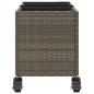 Preview: Pflanzkübel mit Rollen 3 Töpfe Grau 107x32x38 cm Poly-Rattan
