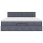 Preview: Ottoman-Bett mit Matratze Dunkelgrau 160x200 cm Samt