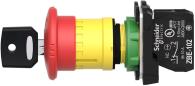 Preview: Schneider Electric XB5AS9442 Harmony XB5, Not-Aus/Not-Halt-Schalter, Kunststoff, Schlüsselentriegelung, 22mm, Pilz 40mm, 1Ö, rot