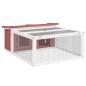 Preview: Kaninchenstall Mokka 117,5x97x47,5 cm Massivholz Kiefer