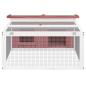 Preview: Kaninchenstall Mokka 117,5x97x47,5 cm Massivholz Kiefer