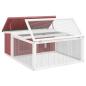 Preview: Kaninchenstall Mokka 117,5x97x47,5 cm Massivholz Kiefer