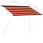 Preview: Einziehbare Markise 100×150 cm Orange und Braun