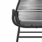 Preview: 3-tlg. Garten-Essgruppe mit Kissen Schwarz Poly Rattan Glas