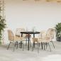 Preview: 5-tlg. Garten-Essgruppe mit Kissen Braun Poly Rattan Glas