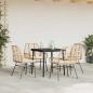 Preview: 5-tlg. Garten-Essgruppe mit Kissen Braun Poly Rattan Glas