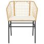 Preview: 3-tlg. Garten-Essgruppe mit Kissen Braun Poly Rattan Glas