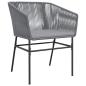 Preview: 3-tlg. Garten-Essgruppe mit Kissen Grau Poly Rattan Glas