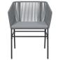 Preview: 3-tlg. Garten-Essgruppe mit Kissen Grau Poly Rattan Glas