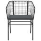 Preview: 5-tlg. Garten-Essgruppe mit Kissen Schwarz Poly Rattan Glas
