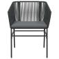 Preview: 5-tlg. Garten-Essgruppe mit Kissen Schwarz Poly Rattan Glas