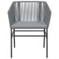 Preview: 5-tlg. Garten-Essgruppe mit Kissen Grau Poly Rattan Glas